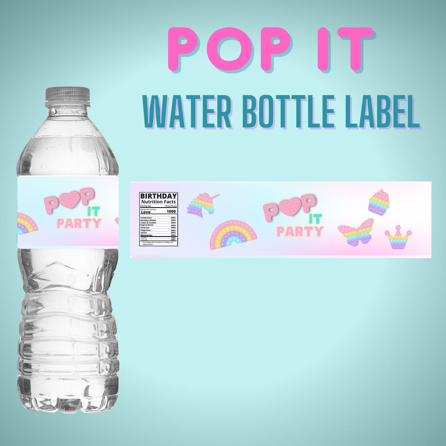 Pop It DIGITAL party favors bundle