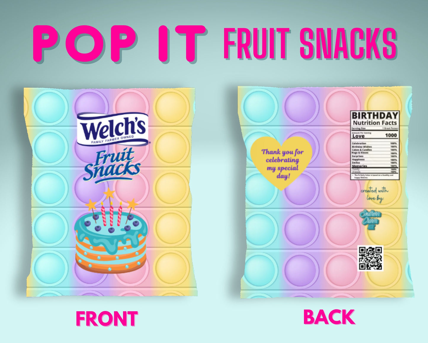 Pop It DIGITAL party favors bundle
