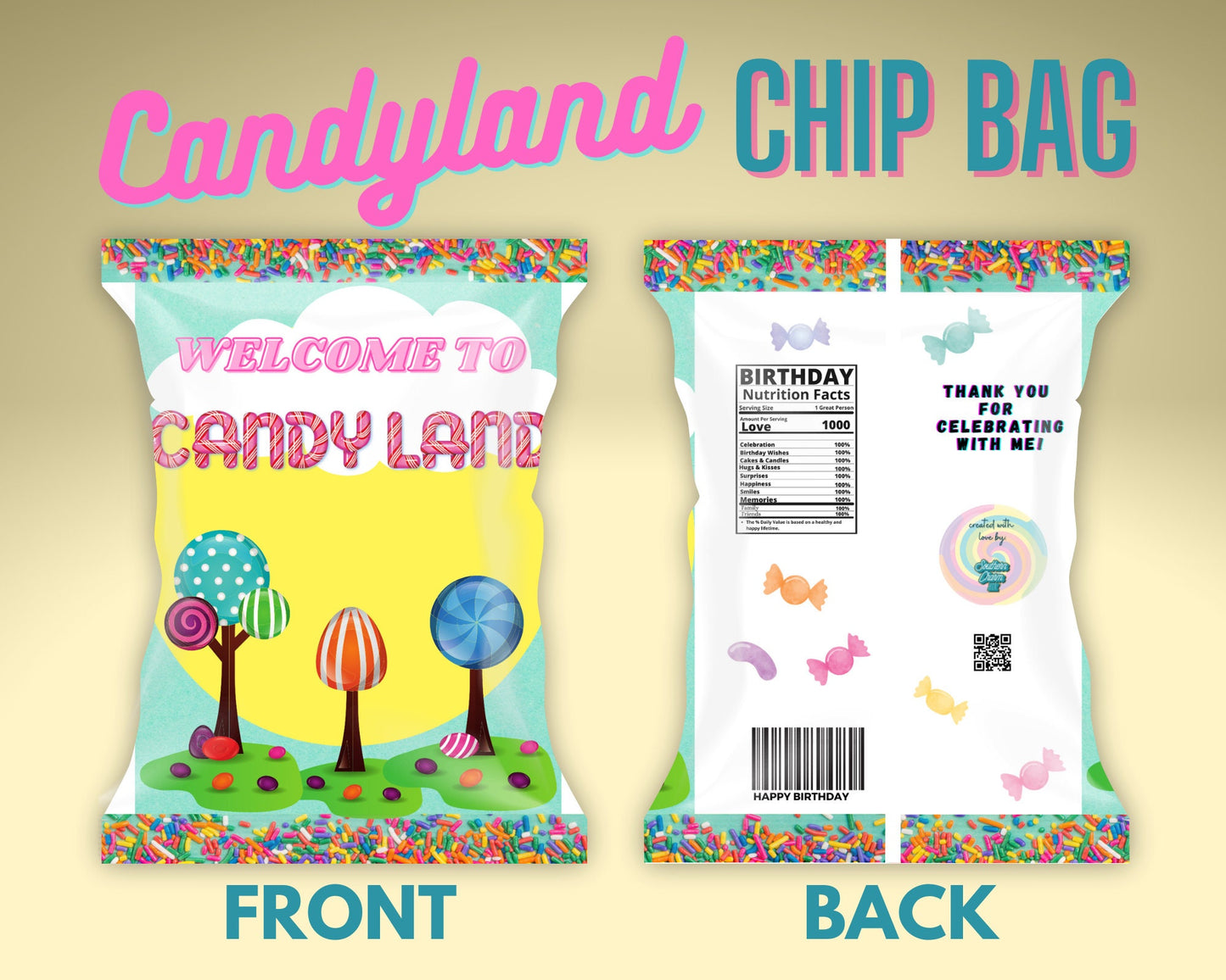 Candyland DIGITAL party favors bundle